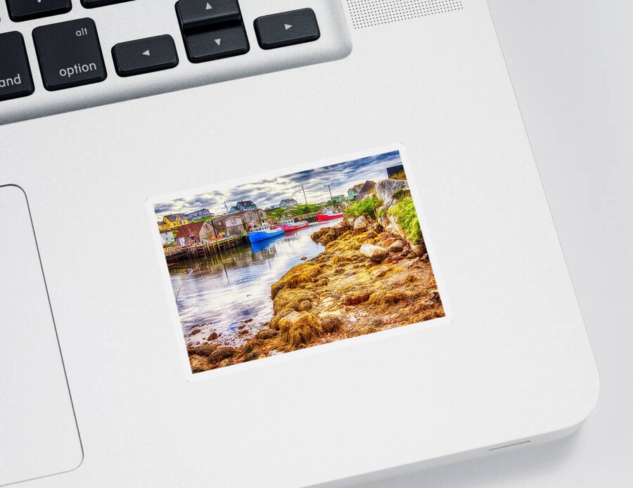 Peggy's Cove Sticker featuring the photograph Low Tide at Peggy's Cove 3 by Tatiana Travelways