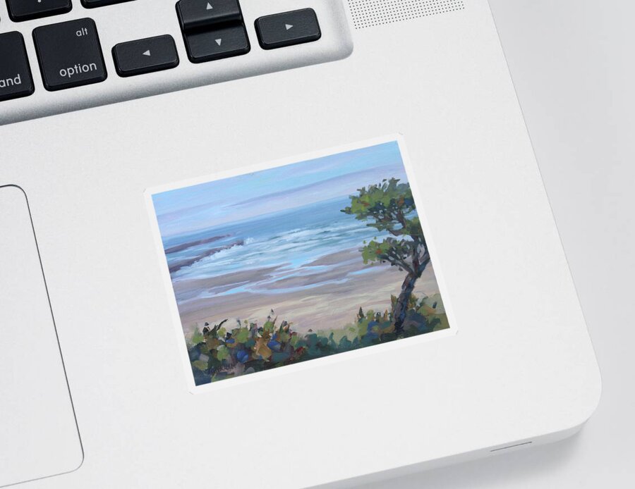 Beach Sticker featuring the painting Low Tide by Karen Ilari