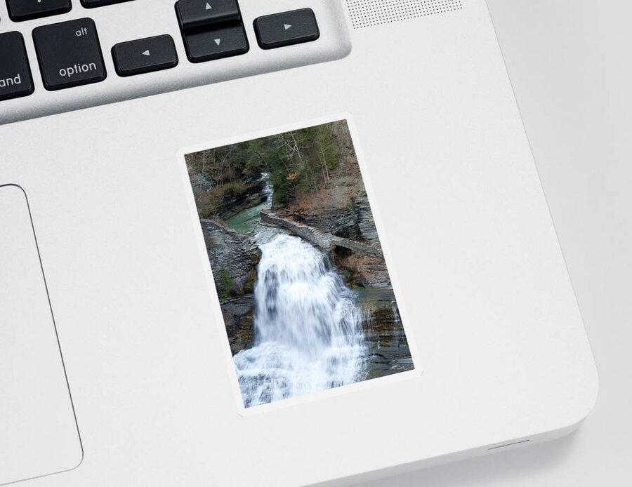 Waterfall Sticker featuring the photograph Lucifer Falls - Upper Half by Flinn Hackett
