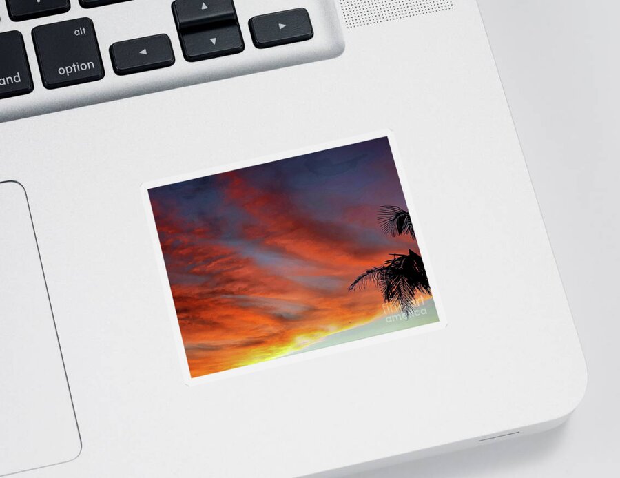Sunset Sticker featuring the photograph Luminous Clouds by Tracey Lee Cassin
