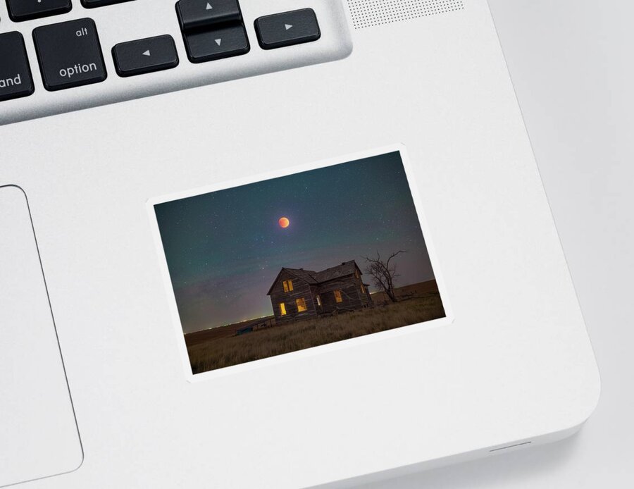 Lunar Eclipse Sticker featuring the photograph Lunar Eclipse Party by Darren White