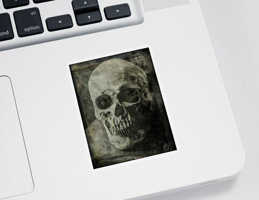 Skull Sticker featuring the photograph Macabre Skull 2 by Roseanne Jones