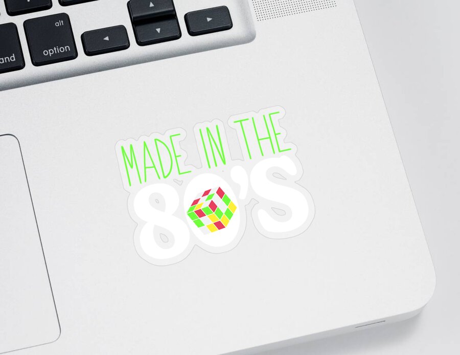 Rubics Cube Sticker featuring the digital art Made in the 80s Rubics Cube by Jacob Zelazny