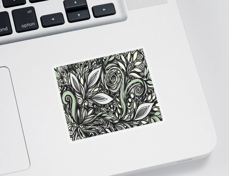 Floral Pattern Sticker featuring the painting Magical Floral Pattern Tiffany Stained Glass Mosaic Decor XI by Irina Sztukowski