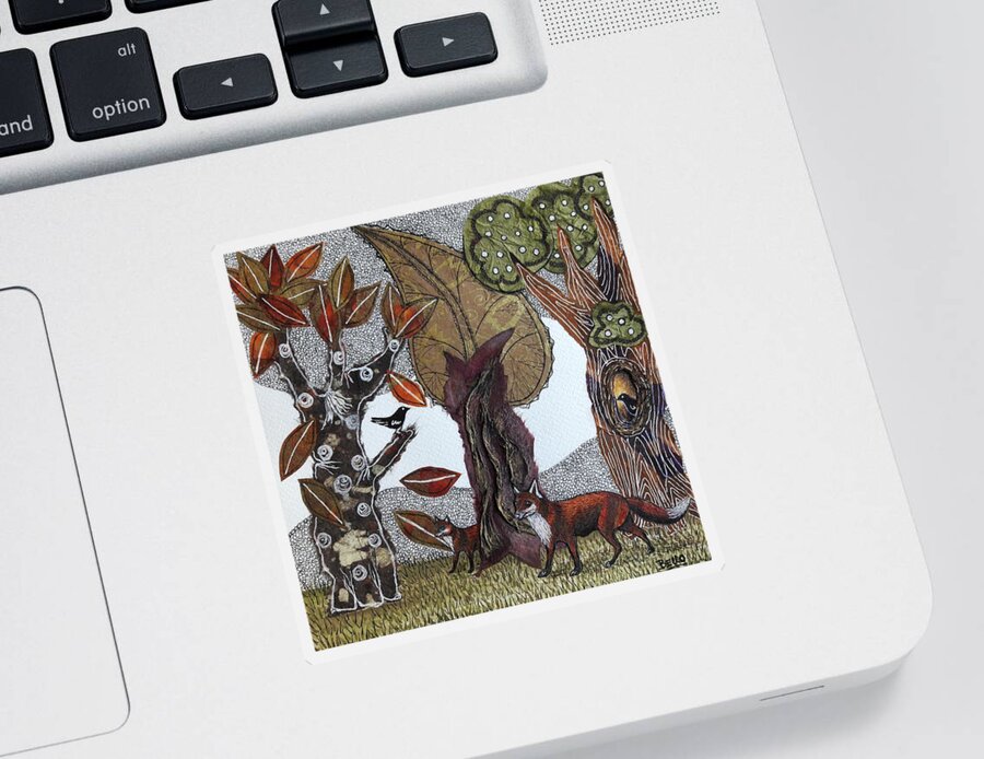 Trees Sticker featuring the painting Magical Forest by Graciela Bello