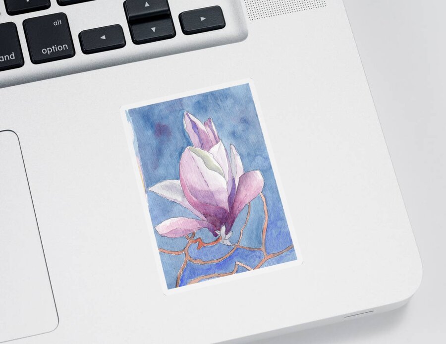 Trees In Spring Sticker featuring the painting Magnolia by Anne Katzeff