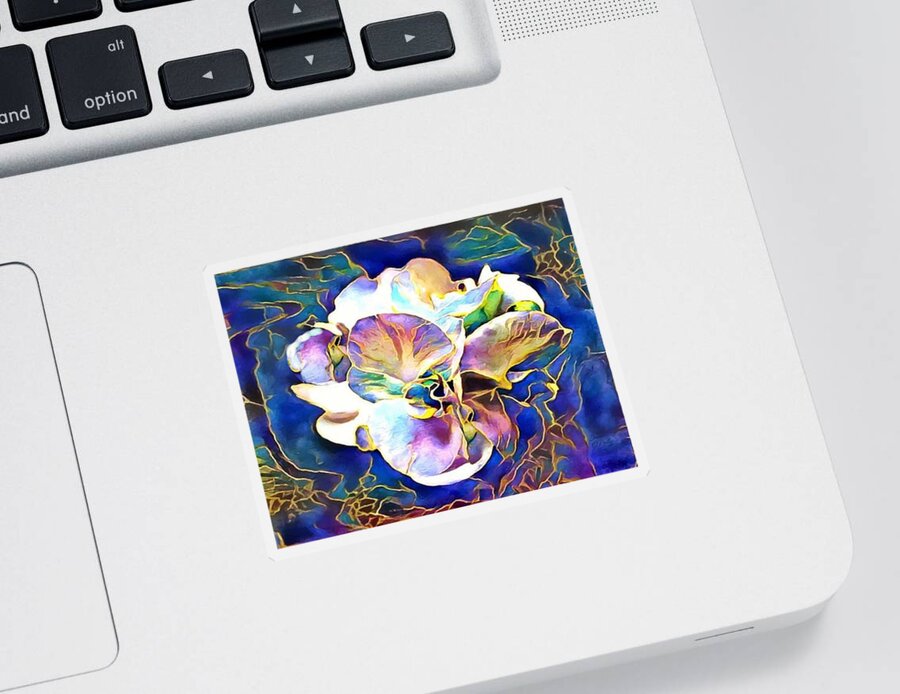 Magnolia Sticker featuring the mixed media Magnolia Flower Abstract Digital Painting2 by Sandi OReilly
