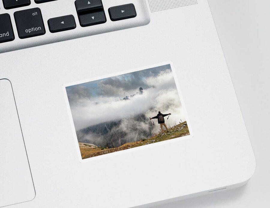 Amazed Sticker featuring the photograph Mountain Landscape, Italian Dolomites Italy by Michalakis Ppalis