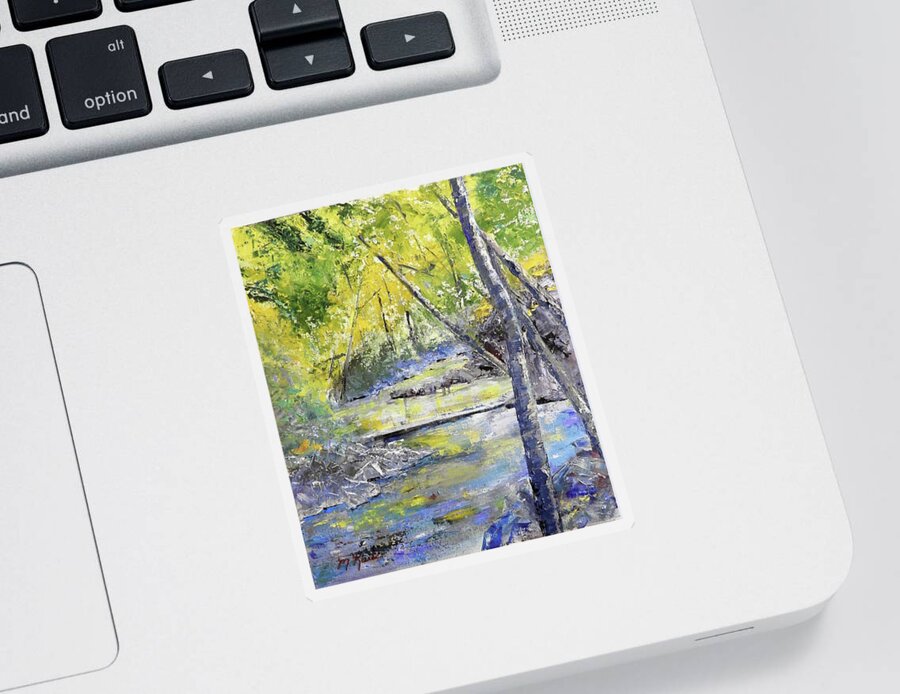 Vermont Sticker featuring the painting Manchester River Walk by Marsha Karle