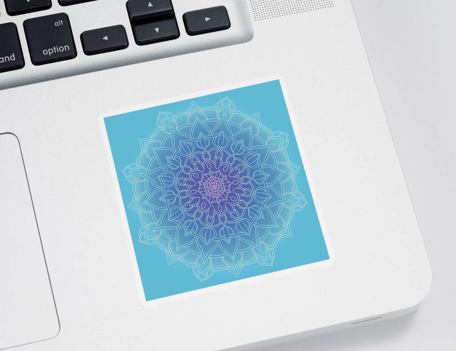 Mandala Sticker featuring the digital art Mandala 67 by Angie Tirado