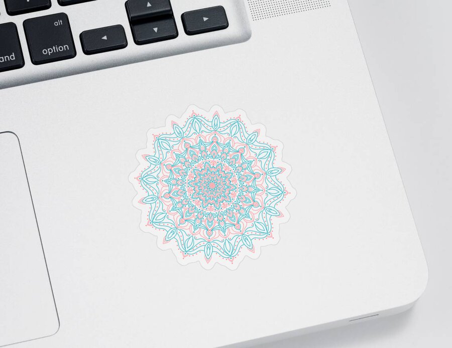 Mandala Sticker featuring the digital art Mandala 68 by Angie Tirado