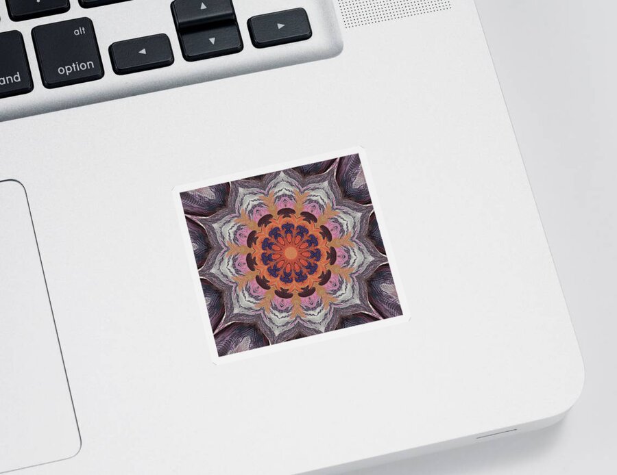 Mandala Sticker featuring the photograph Mandala multi-color burst --- bob-mcdonnell.pixels.com1 by Bob McDonnell