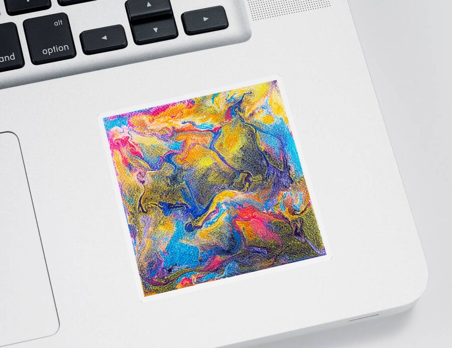 Abstract Sticker featuring the painting Mangroves by Christine Bolden