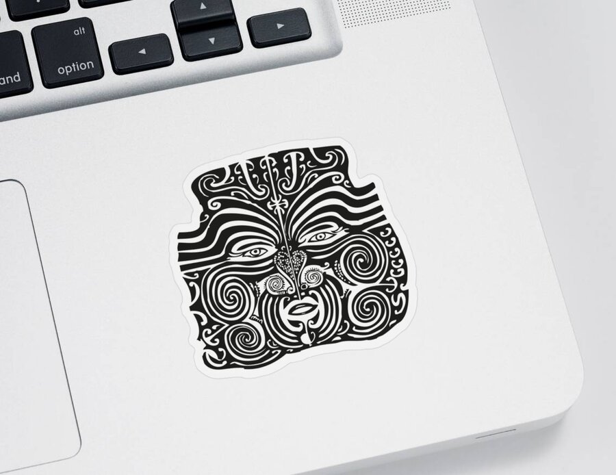 Maori Moko Design Sticker featuring the digital art Maori Moko by Eclectic at Heart