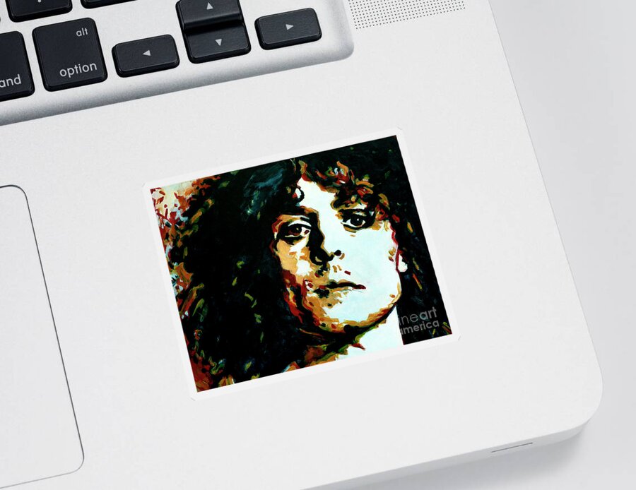 Marc Bolan Sticker featuring the painting Marc Bolan - In Days Of Dreams When We Were Free by Tanya Filichkin