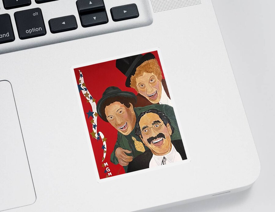 Sticker featuring the painting Marx Brother Hollwood by Bill Manson
