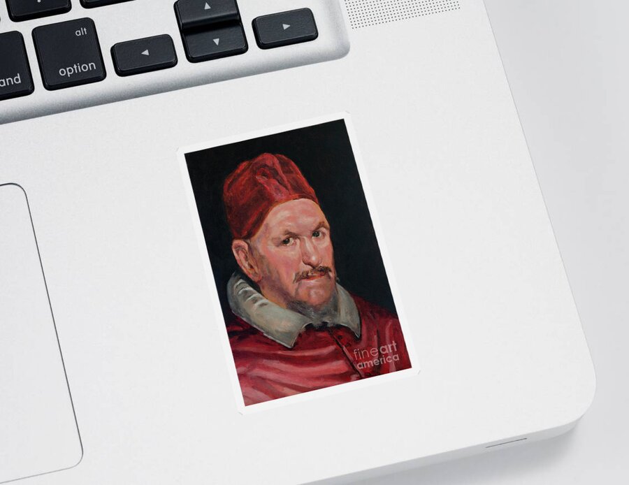  Sticker featuring the painting Master Copy of Detail of Portrait of Pope Innocent X by Diego Velazquez by Pablo Avanzini