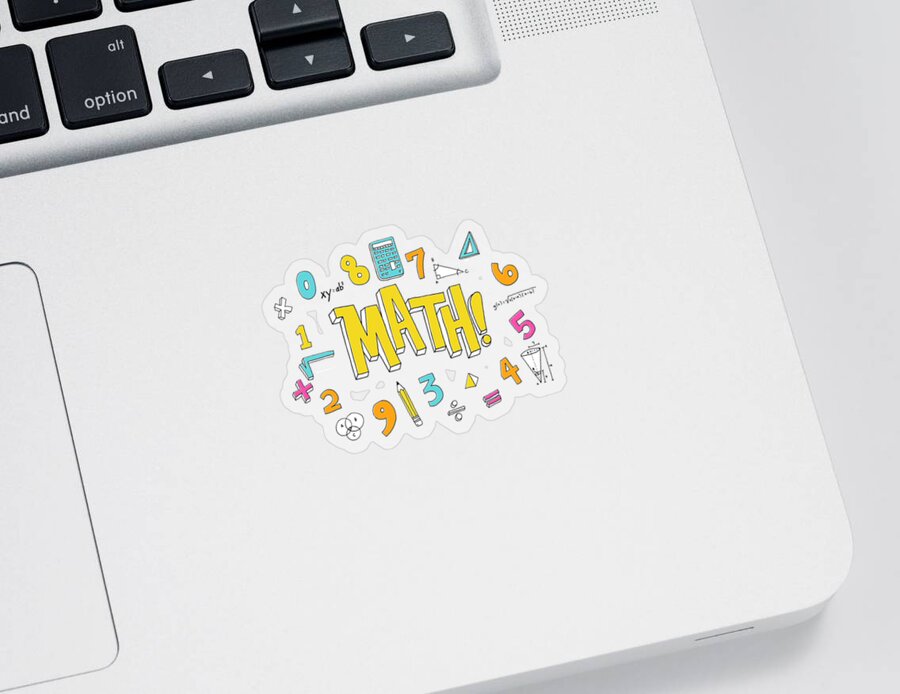 Funny Sticker featuring the digital art Math by Flippin Sweet Gear