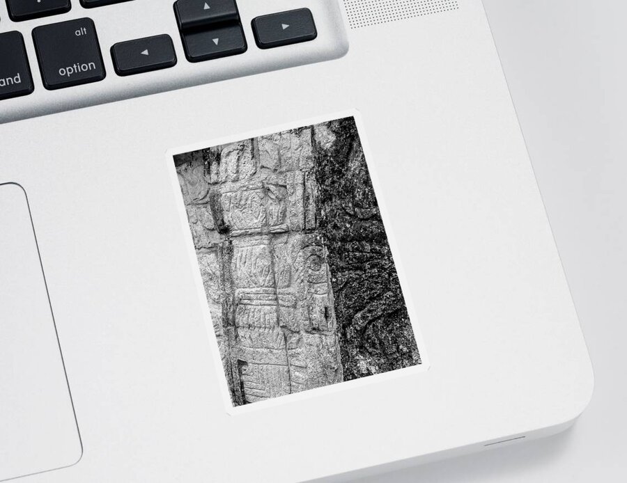Mayan Sticker featuring the photograph Mayan Wall Carvings - Chichen Itza by Frank Mari