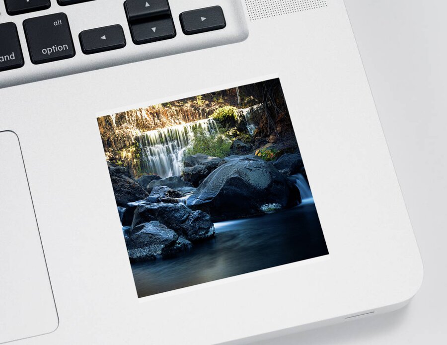 Mccloud Falls Sticker featuring the photograph McCloud Falls Hot and Cold by Mike Lee