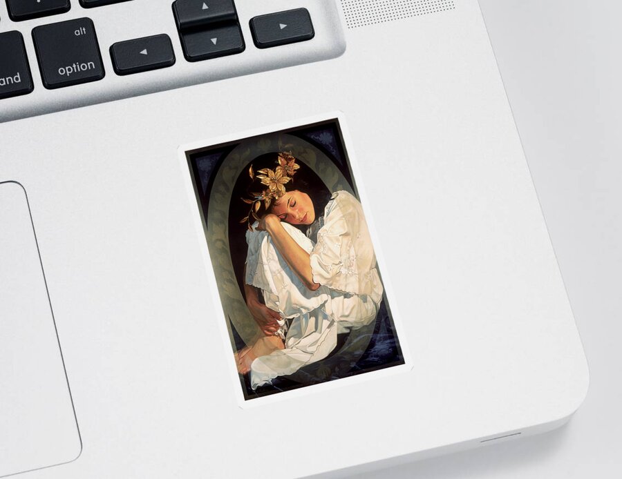 Michael Jackson Sticker featuring the painting Meditations by Patrick Whelan