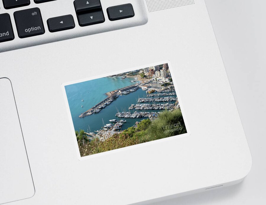 Mediterranean Sticker featuring the photograph Mediterranean coast and port in Calpe 1 by Adriana Mueller