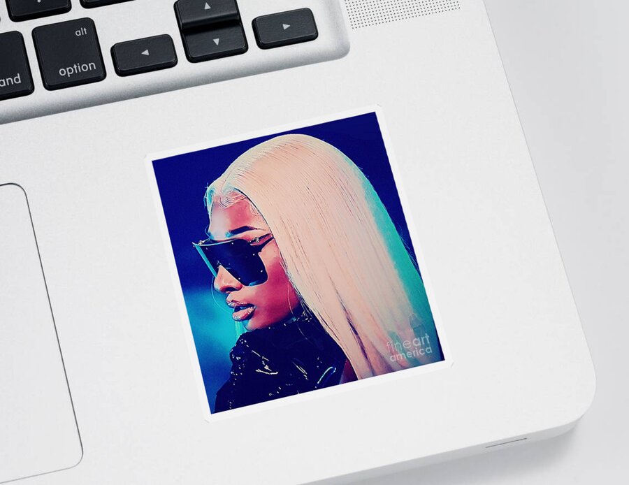 Singer Sticker featuring the photograph Megan Thee Stallion -- 7 by Jayne Somogy