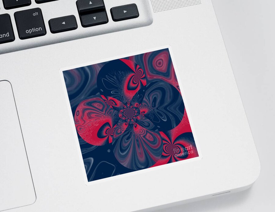 Red Sticker featuring the digital art Melted by Designs By L