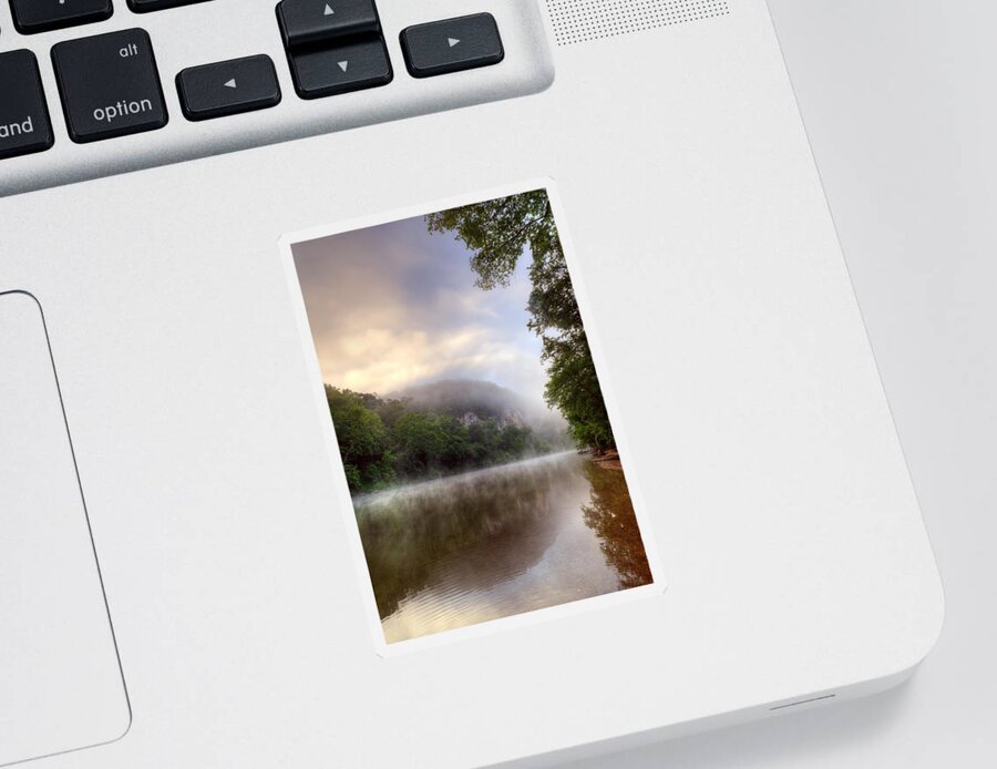 Mist Sticker featuring the photograph Meramec River at Vilander Bluffs by Robert Charity