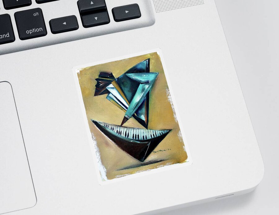 Jazz Sticker featuring the painting Metaphysic-Ali by Martel Chapman