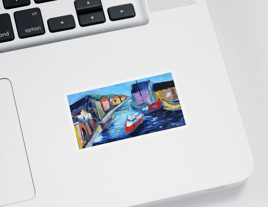 Mevagissey Sticker featuring the painting Mevagissey by Roxy Rich