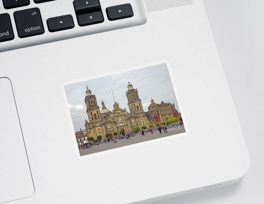 Town Sticker featuring the photograph Mexico City Metropolitan Cathedral by Arterra Picture Library