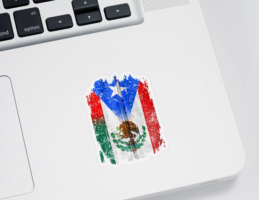 Mexirican Mexico Flag Puerto Rico Flag Boricua Chicano Sticker by Blue  Elyse - Pixels