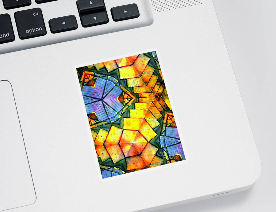 Optics Euphoria Stain Glass Sticker featuring the digital art MezzMe by Glenn Hernandez
