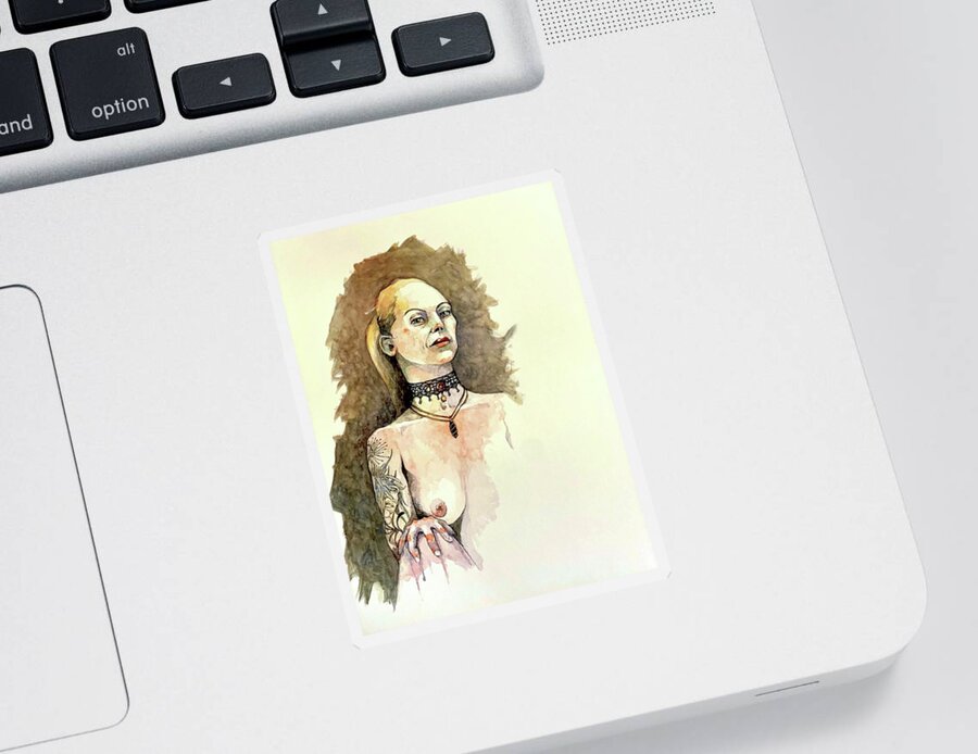 Mia Sticker featuring the painting Mia by Ray Agius