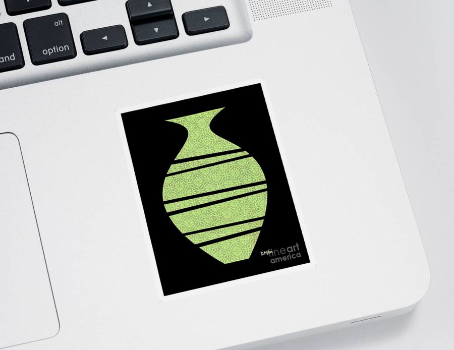 Mid Century Sticker featuring the digital art Mid Mod Vase 2 by Donna Mibus