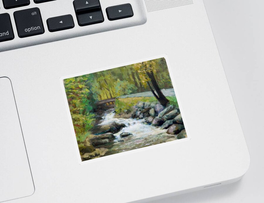 Creek Sticker featuring the painting Middle Creek by William Reed