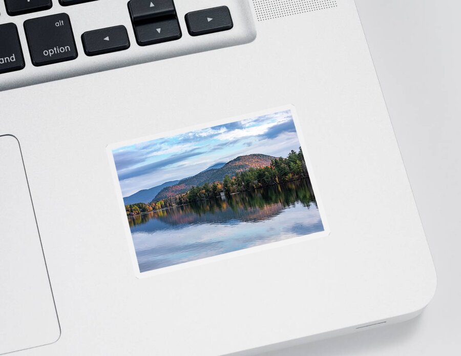 Lake Placid Sticker featuring the photograph Mirror Lake Reflection by Dave Niedbala