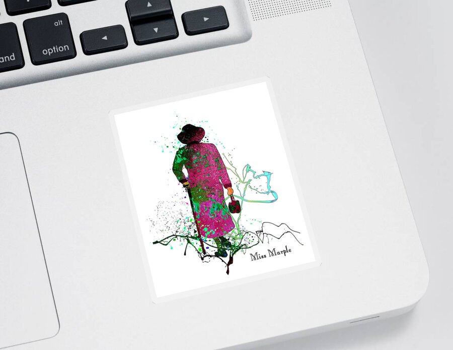 Watercolour Sticker featuring the painting Miss Marple by Miki De Goodaboom