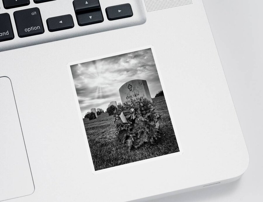 December Sticker featuring the photograph Missed Christmas B/W by American Landscapes