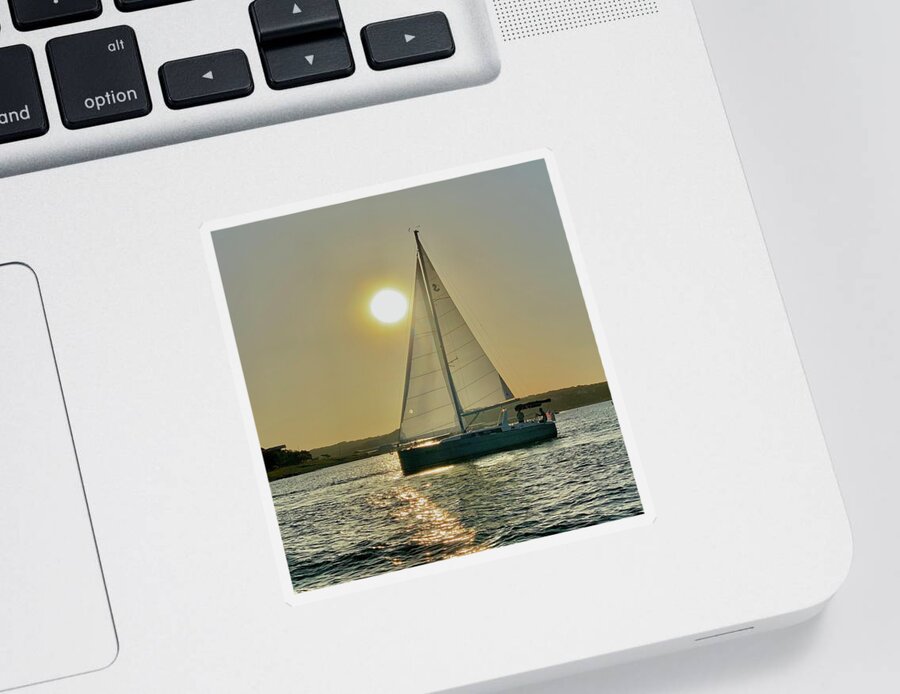 Sunset Sticker featuring the photograph Moana Sunset by Kelly Smith