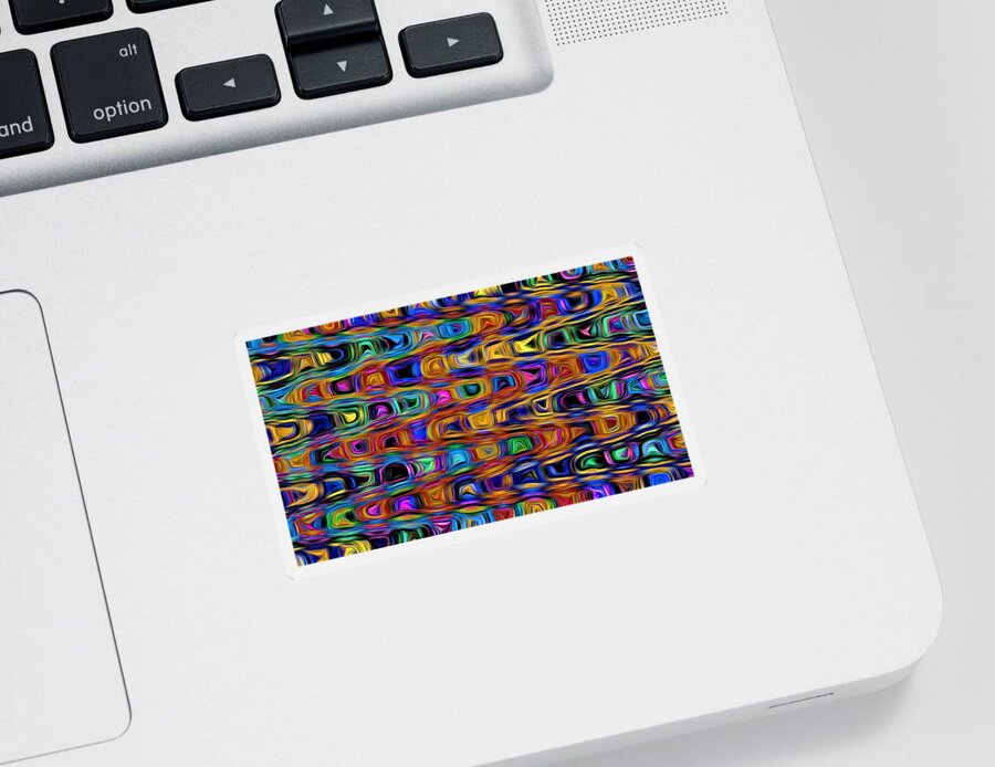 Abstract Sticker featuring the digital art Mod Psychedelic Pattern - Abstract by Ronald Mills
