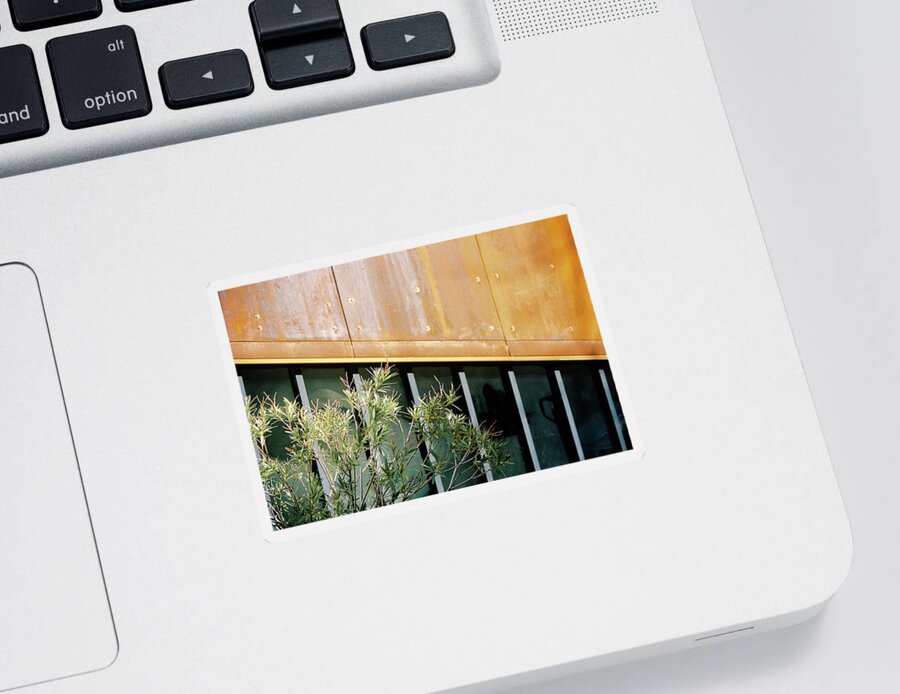 Background Sticker featuring the photograph Modern architectural design by Barthelemy De Mazenod