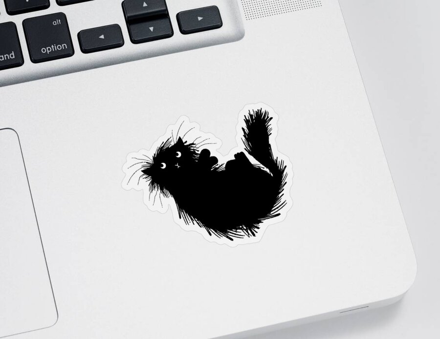 Cats Sticker featuring the digital art Moggy No.3 by Oliver Lake