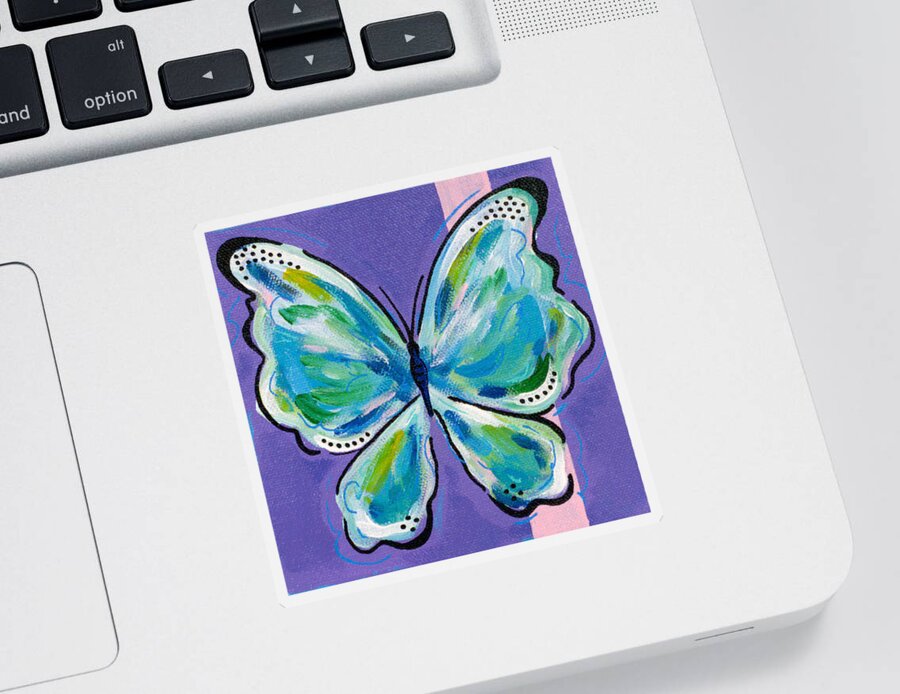 Butterfly Sticker featuring the painting Moment in Time by Beth Ann Scott