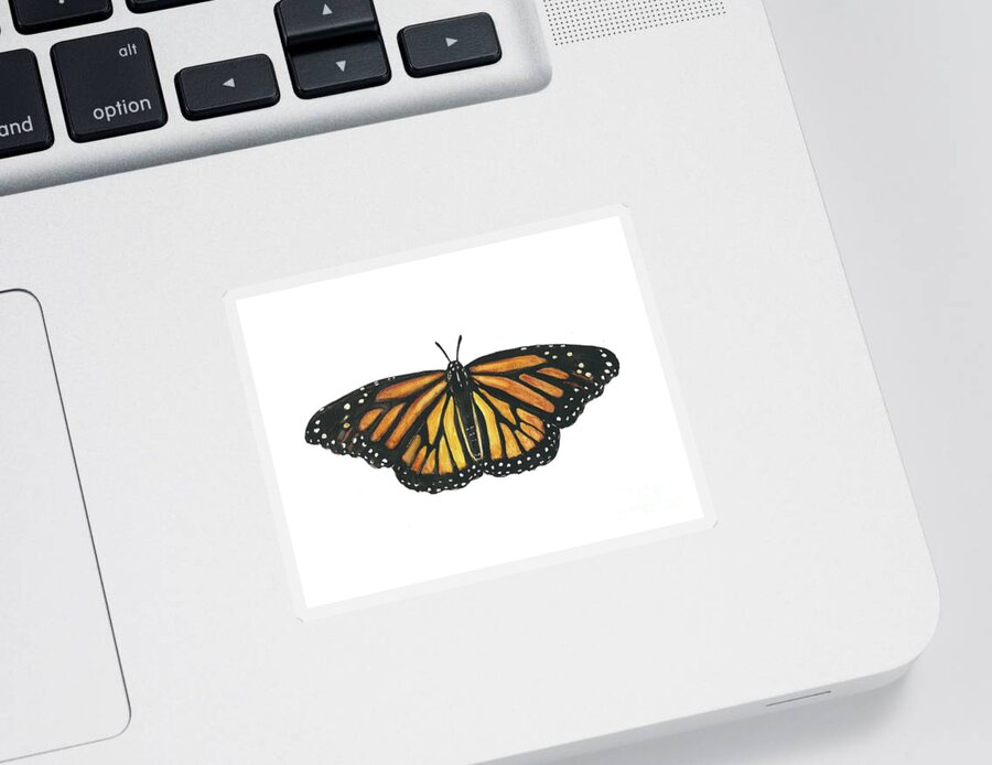 Monarch Sticker featuring the painting Monarch Butterfly by Pamela Schwartz