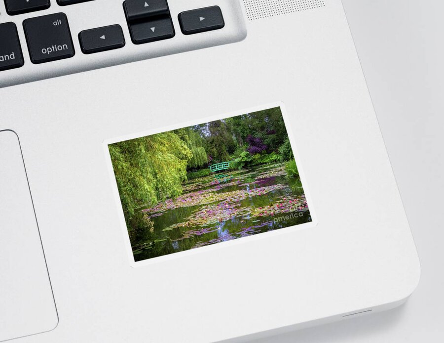 Claude Monet Sticker featuring the photograph Monet's Waterlily Pond, Giverny, France by Liesl Walsh