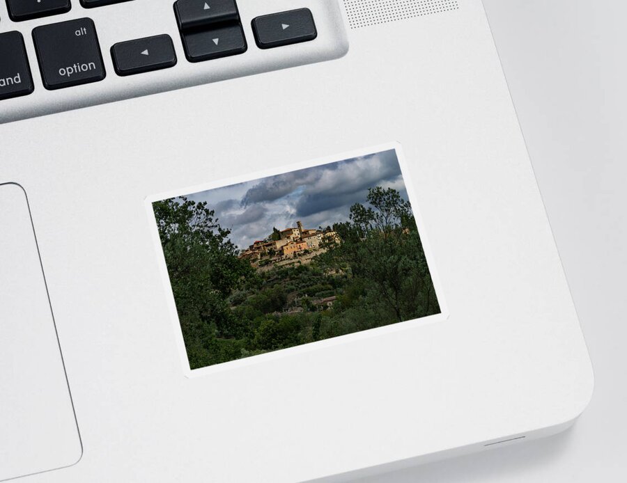 Tuscany Sticker featuring the photograph Montefioralle,Italy by Marian Tagliarino
