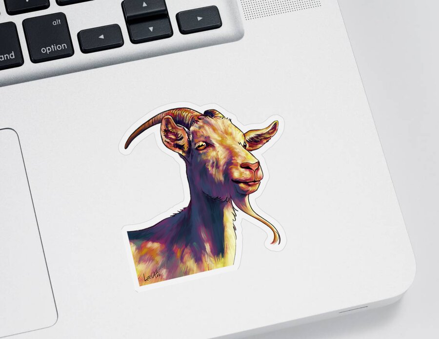 Goat Sticker featuring the digital art Moose by DawgPainter