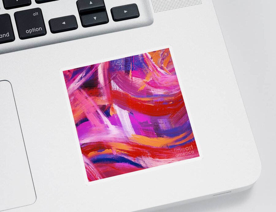 Colorful Sticker featuring the digital art Moratovum - Artistic Colorful Abstract Watercolor Painting Digital Art by Sambel Pedes